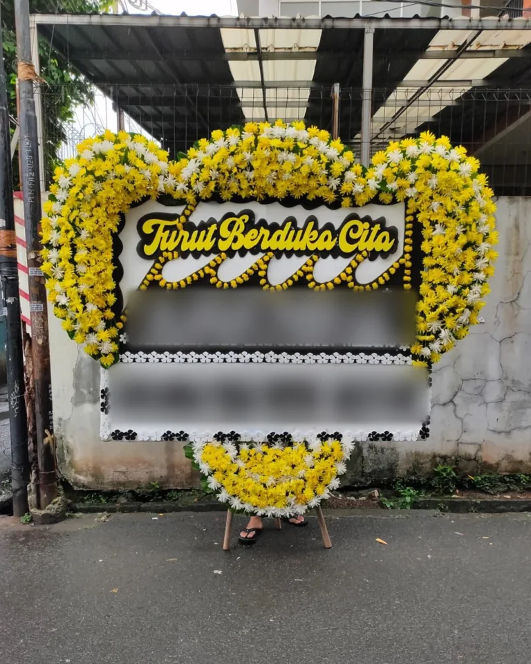 Papan Duka Bingkai Krisan Hitam Putih