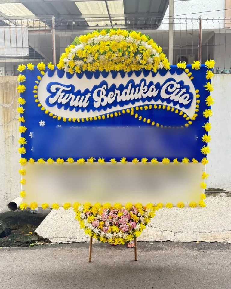 Papan Duka Biru Putih Tepi Krisan