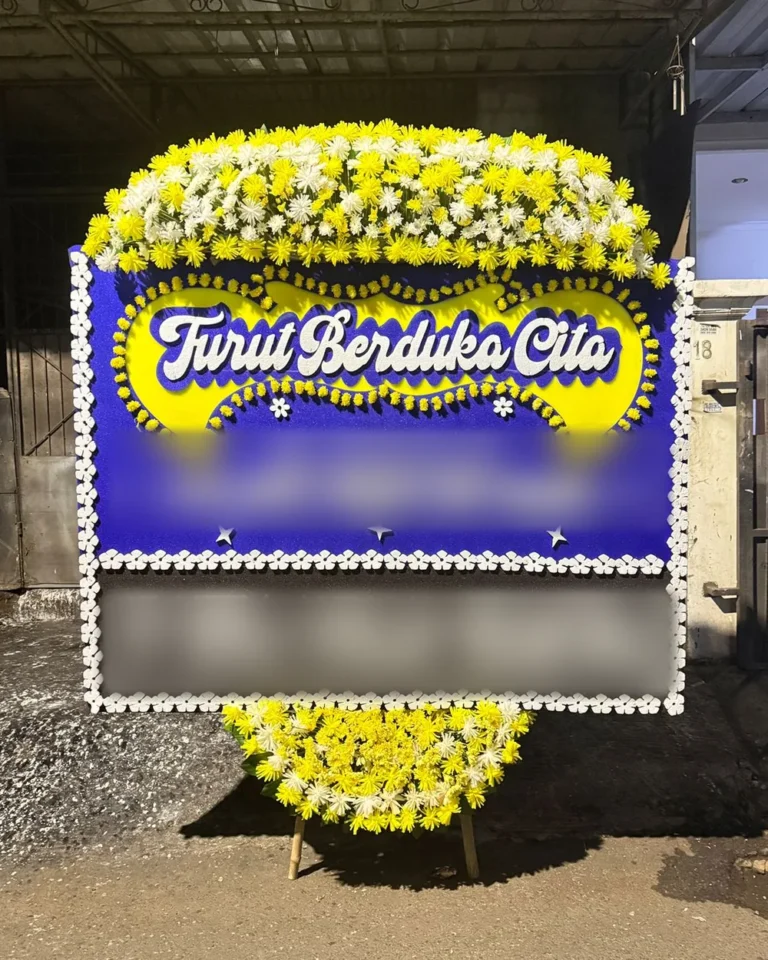 Papan Duka Biru Tua Mahkota Lebar