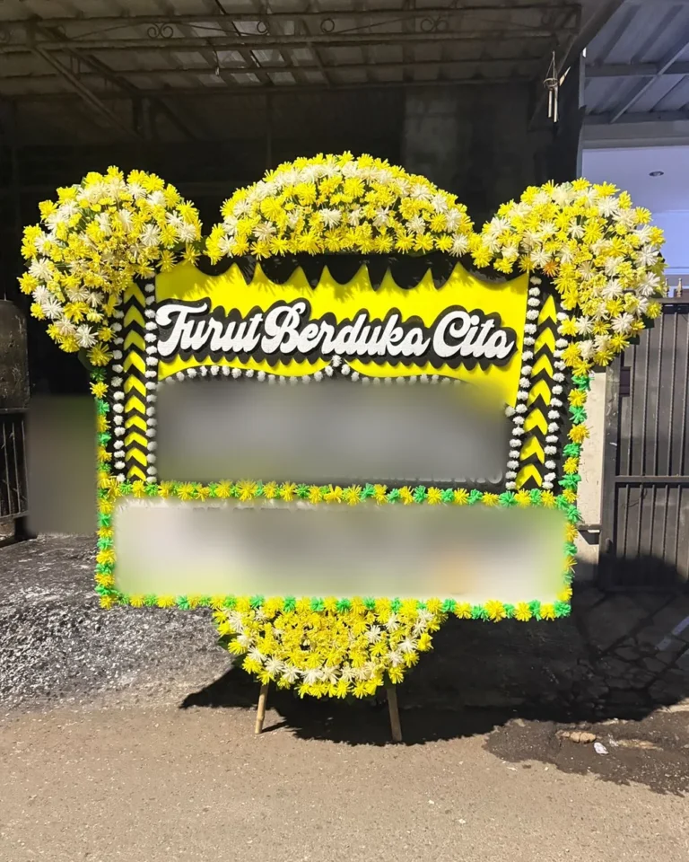Papan Duka Hitam Kuning Motif Zigzag