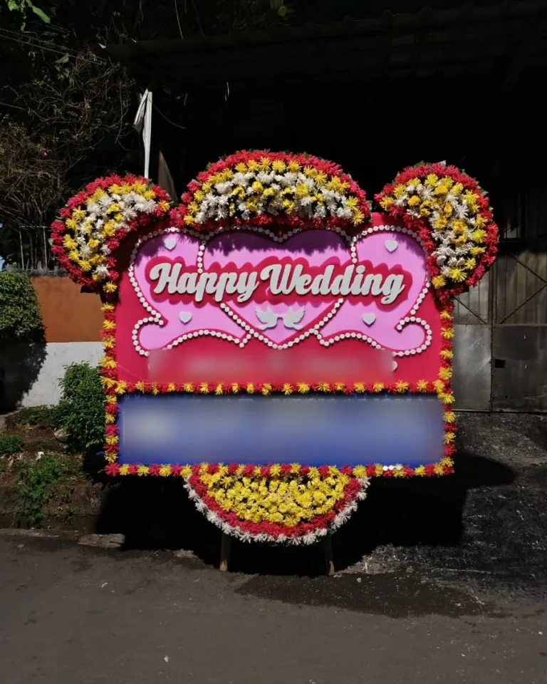 Papan Wedding Pink Tiga Hati