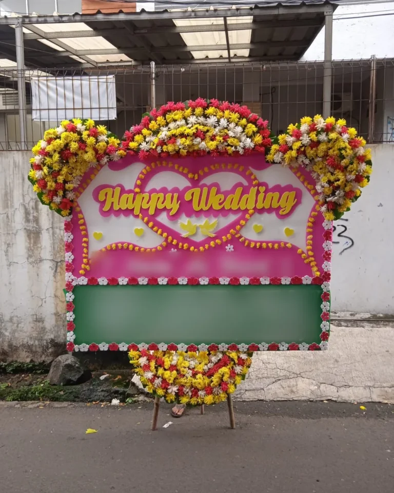 Papan Wedding Pink Panel Hijau