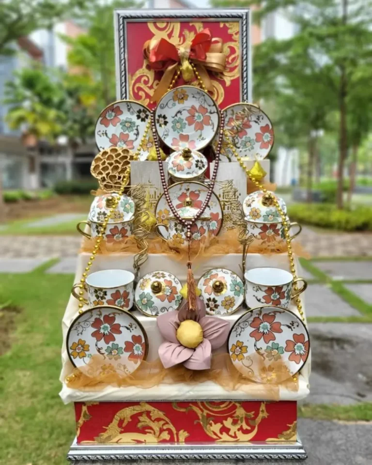 Parcel Lebaran Set Mangkuk Motif Bunga Oranye