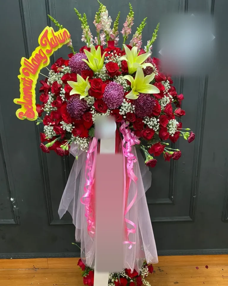 Standing Flower Ulang Tahun Merah Lily Kuning